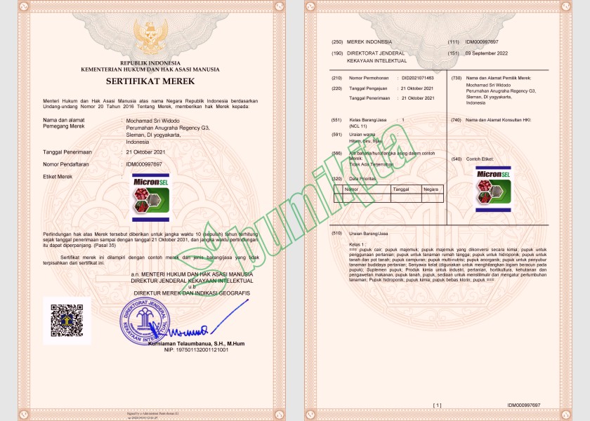 MICRONSEL No. pendaftaran merek: IDM000997697